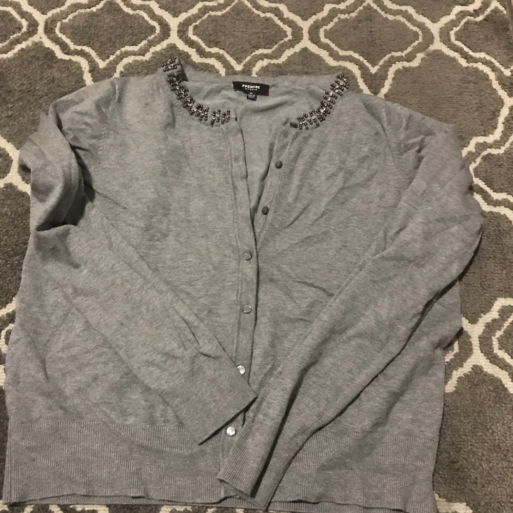 Gray cardigan